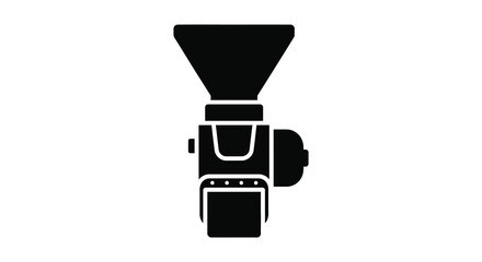 Fototapeta premium A minimalist black graphic depicts a camera with a prominent lens capturing a photographic moment silhouette