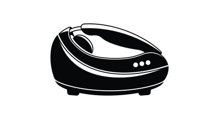 A detailed image showcases a black modern electric kettle with a curved design a striking silhouette © jivect02