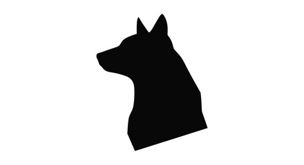 Obraz premium A striking black profile depiction of a canine head showcasing its distinctive features as a silhouette high quality