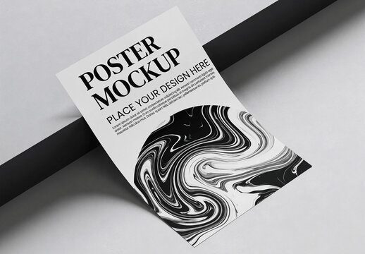 Paper Flyer On Block Mockup