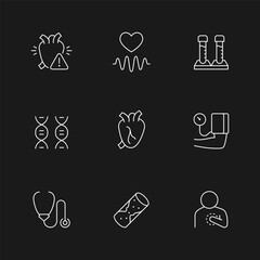 Heart disease line outline icon