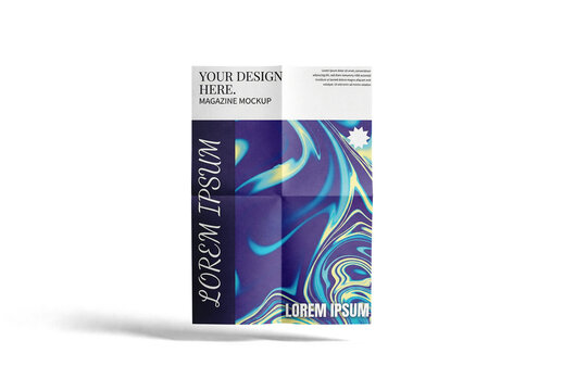 Flyer Poster With Folds Mockup