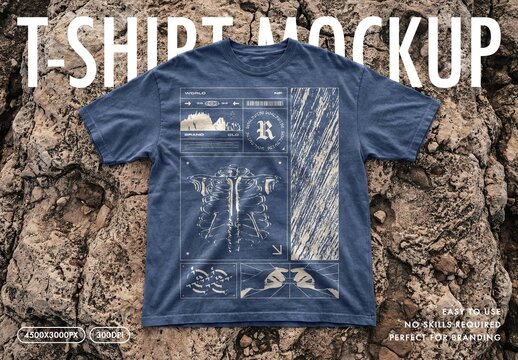 T-Shirt Mockup on Stone
