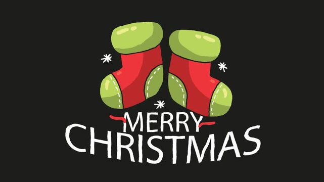 Christmas modern lower third with alpha channel. . Animated socks.  Christmas elements .