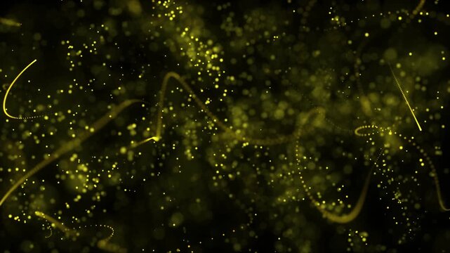 Abstract background with particle motion background. Colorful golden particles shining motion explosion. Christmas, New Year, holiday, wedding intro outro 3d animation