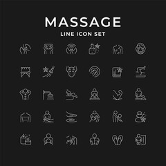 Set line icons of massage
