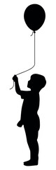 Print Boy Balloon Silhouette Stock Illustrations