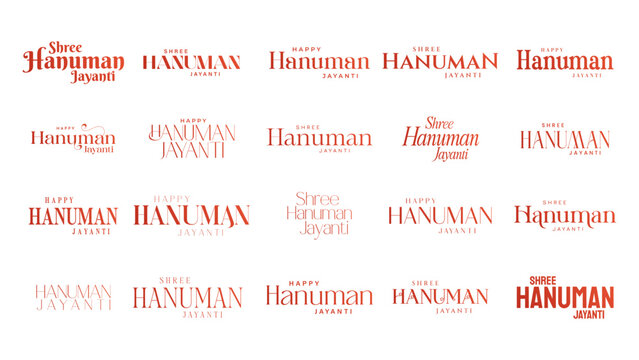 Shree Hanuman Jayanti Typography text design. Happy Hanuman Jayanti festival of India. A simple typography Happy Hanuman Jayanti vector art design .