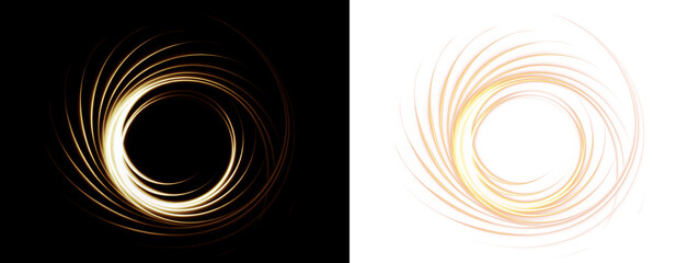 Gold Swirl Overlay PNG Transparent Background