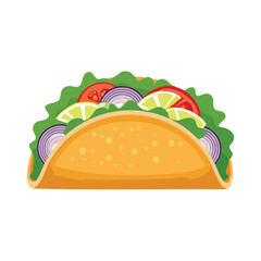 Cartoon taco with vegetables