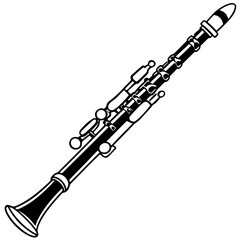 Clarinet line art vector
