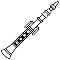 Clarinet line art vector