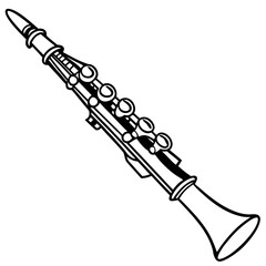 Clarinet line art vector