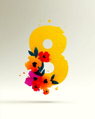 Bright floral number eight for March 8