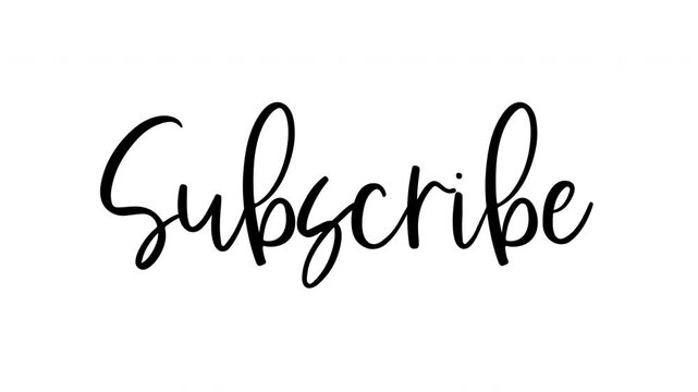 Handwritten Subscribe text in elegant script on a clean white background, perfect for calls to action.