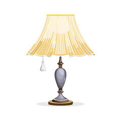 Obraz premium Decorative table lamp with lampshade isolated on white