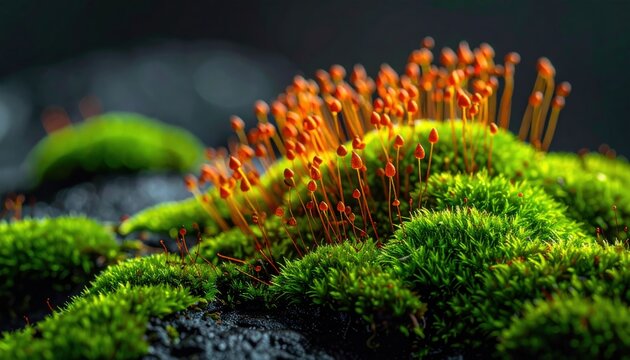 FlyPro Firefly Patch: Unnatural Vibrant Moss-Like Growth on Dark Porous Surface, Alien Texture, Professio_9bded3_1