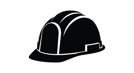 Fototapeta premium A stark black silhouette of a construction helmet symbolizing safety and occupational head protection silhouette high quality professional