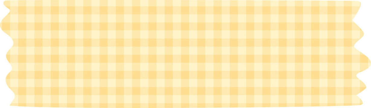  Yellow Gingham Check Masking Tape Sticker