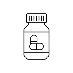 Obraz premium icon a medicine bottle for probiotic pill supplement storage, isolated against a clean background.