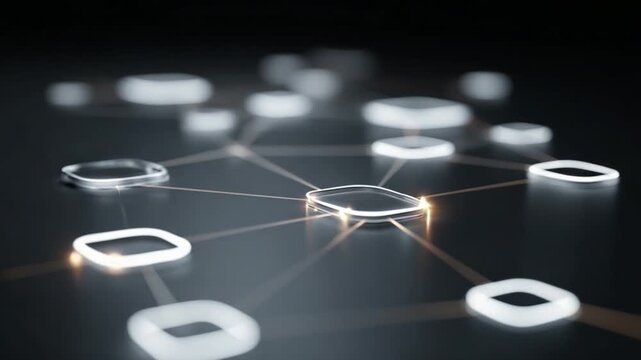Network Connection: A visualization of a network, composed of interconnected nodes and lines, illustrating concepts of communication, data flow, and connectivity.