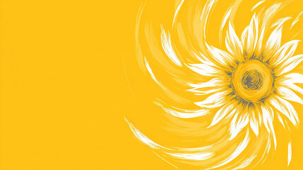 Abstract Sunflower in Watercolor Style