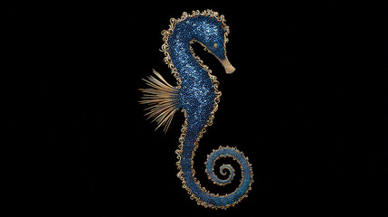 Fototapeta premium Intricate Seahorse with Detailed Textured Surface