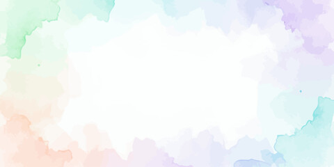Obraz premium Watercolor Abstract Frame in Soft Pastel Colors with Blank Space