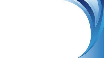 Obraz premium Blue Wave Background With Curved Corporate Banner and Clean White Copy Space for Business Presentation