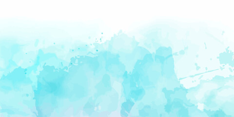 Obraz premium Soothing Light Blue Aqua Watercolor Paint Wash Background