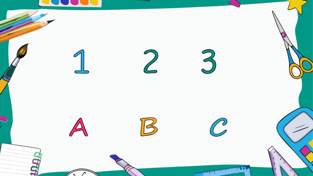 Colorful educational chart displaying numbers and letters for young learners