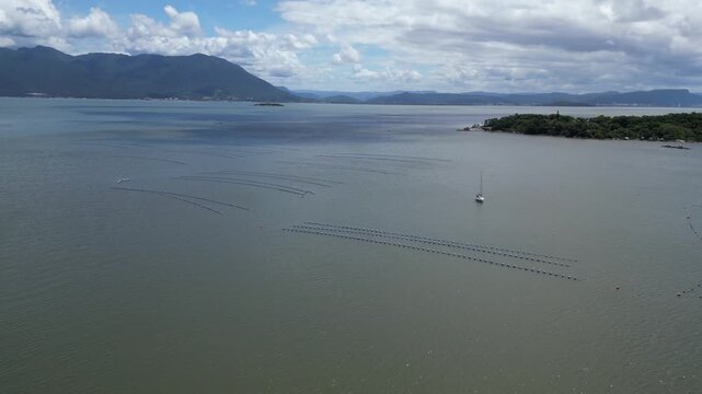 Paisagem Litor&acirc;nea Ba&iacute;a Mar Ribeir&atilde;o Da Ilha Fazenda De Ostras Frutos Do Mar Florian&oacute;polis Santa Catarina Brasil Ilha Cen&aacute;rio Costeiro Natureza Turismo Gastronomia