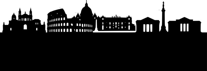 Silhouette of barbed wire and wooden stake on the ground. trench war elements vector background.
