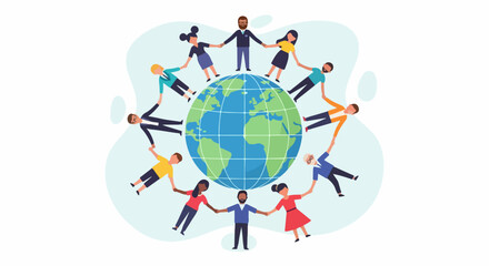 vector illustration representing global unity and diversity