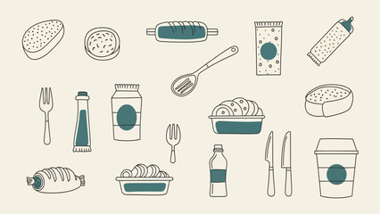 Elegant hand-drawn outline vector collection of various autumn leaves and acorns, perfect for fall season designs and nature-inspired crafts © your picture