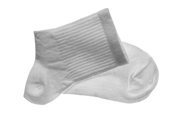 New white cotton sock flying, clipping path