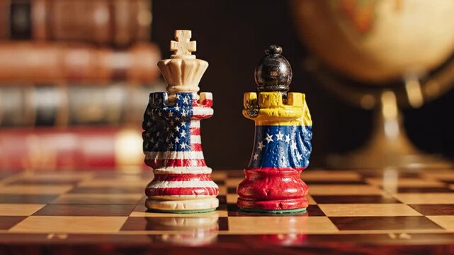 Chess king flags diplomacy.