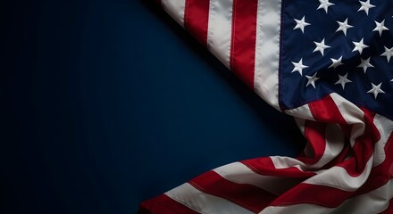 Fototapeta premium American flag background with stars and stripes in patriotic red white and blue vector illustration style