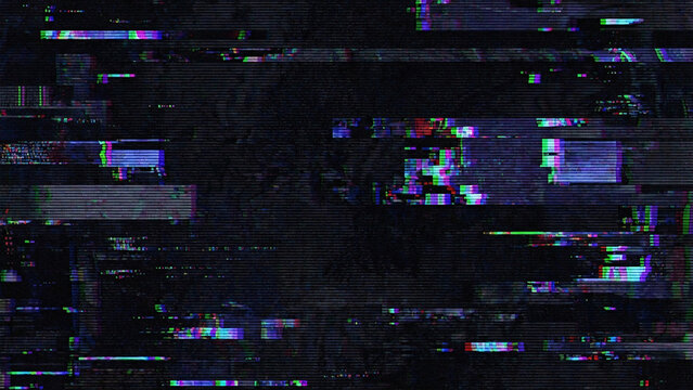 Abstract digital glitch noise and VHS distortion texture