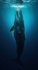 Majestic Sperm Whale in Deep Ocean Waters