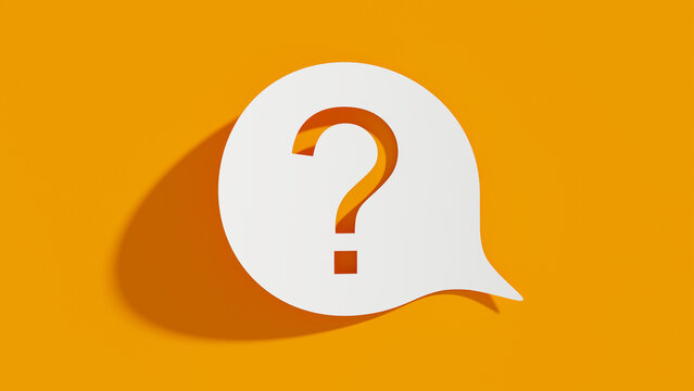 question mark in a speech bubble in the form of a paper cutout, FAQ help support concept, support service for answering questions and solving problems