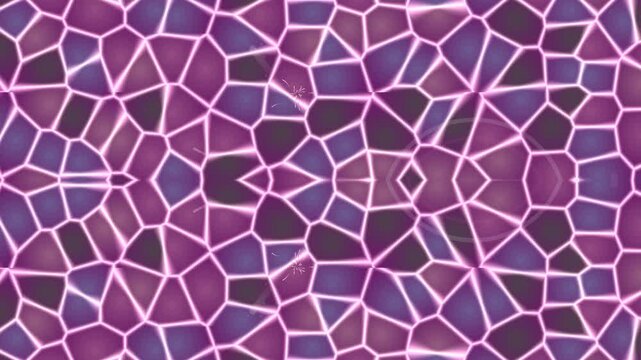 Abstract Futuristic Neon Pink and Purple Cellular Mosaic Pattern Motion Background Loop