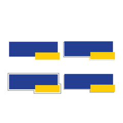 Obraz premium Vector design template featuring a set of blue and white paper clips alongside yellow ribbon stickers and blank bookmark labels for a business website element