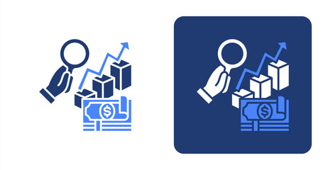 Fototapeta premium -Financial Overview icon, with contrast background.