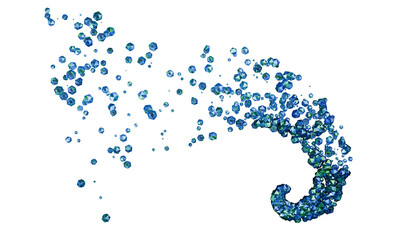 Colorful Glass Particles Floating Isolated on Transparent Background