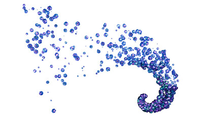 Colorful Glass Particles Floating Isolated on Transparent Background