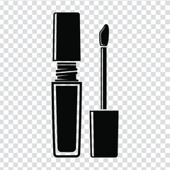 Obraz premium Black and white illustration of mascara tube and wand