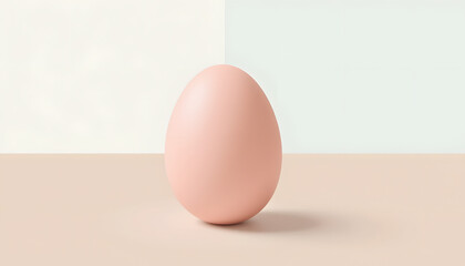 Minimal abstract pastel egg design on soft background, Easter symbolism