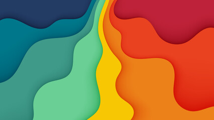 Abstract colorful rainbow wave background with flowing curves and vibrant design