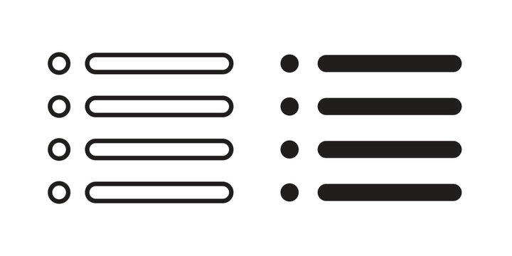 Bulleted list icon symbol design template. Vector 10 eps.